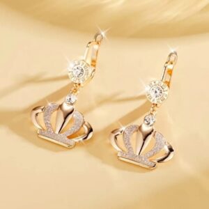 Royalty Earrings Crown Gold