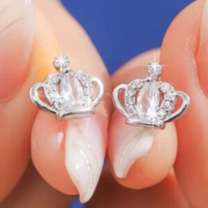 Royalty Earrings Crown Silver