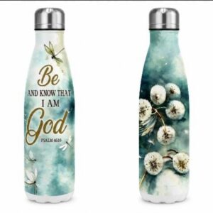 8. Insulated Water Bottle  Know that I am God (Green)